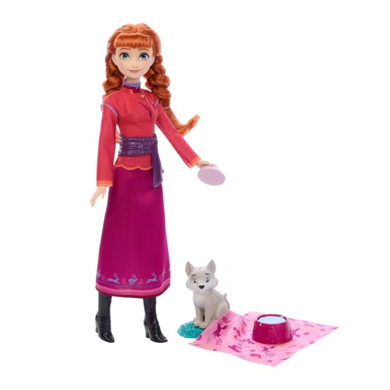 Boneca Anna e Filhote de Lobo com Acessórios - Mattel