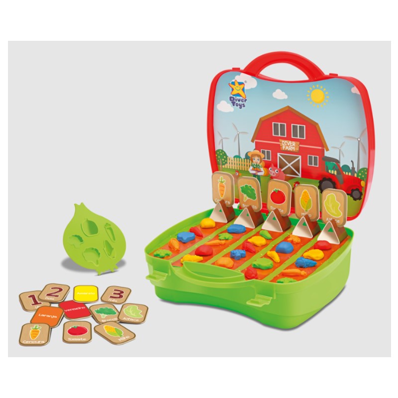Maletinha Fazendinha 28 Pçs com Massinha Modelar - DiverToys