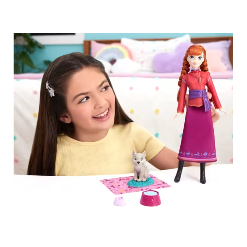 Boneca Anna e Filhote de Lobo com Acessórios - Mattel