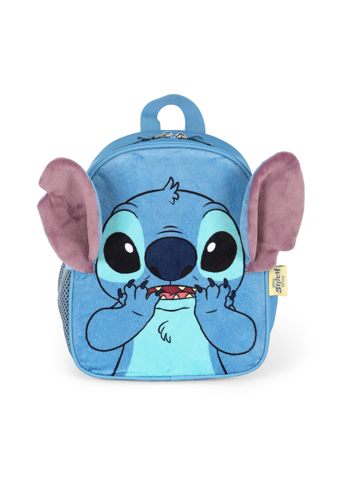 Lancheira Térmica Stitch Disney Luxcel | Azul Pelúcia 3D | Com Orelhas | Aveludada