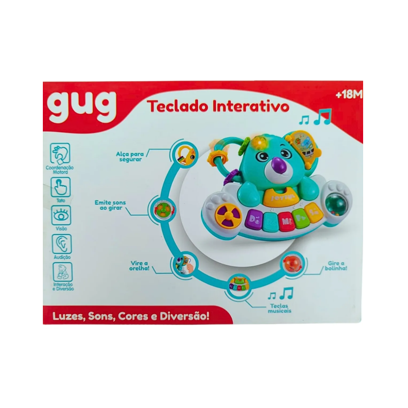 Piano Coala Musical Com Luz e Som - Shiny Toys