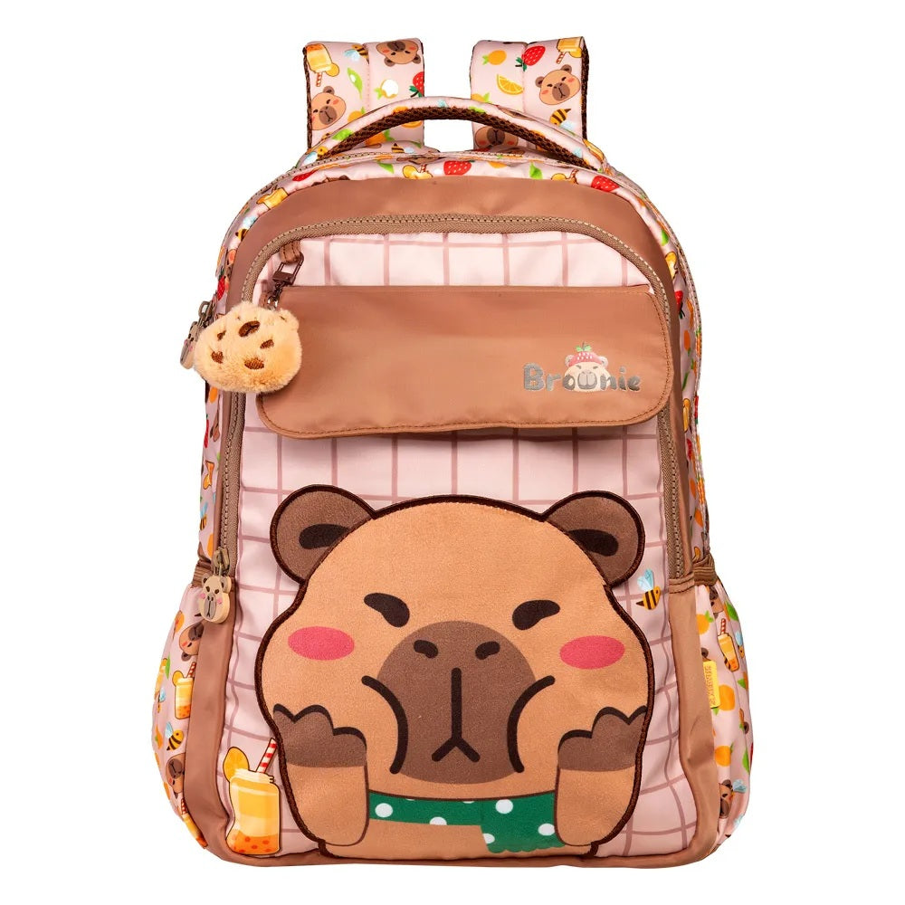 Mochila Infantil Brownie 16 dê um oi para o Brownie, a capivara mais simpática da turma!