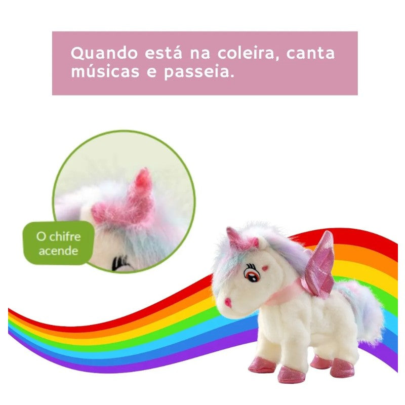 Pelúcia Unicórnio Canta e Repete Fala Com Luz - Zoop Toys