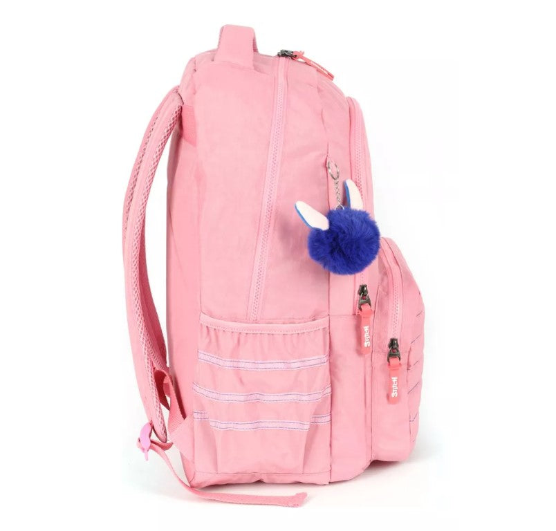 Mochila De Costas Stitch Com Divisão Laptop Juvenil Rosa - Luxcel