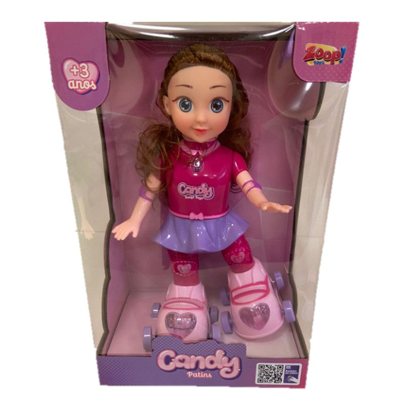 Boneca Candy Patinadora com Luzes E Sons - Zoop