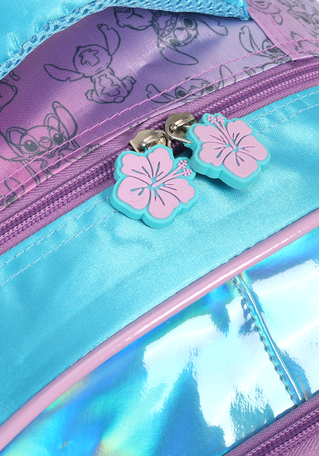 Mochila de Costas G Stitch Pelúcia & Paetê AZUL Luxcel - Fofura e Brilho Disney!