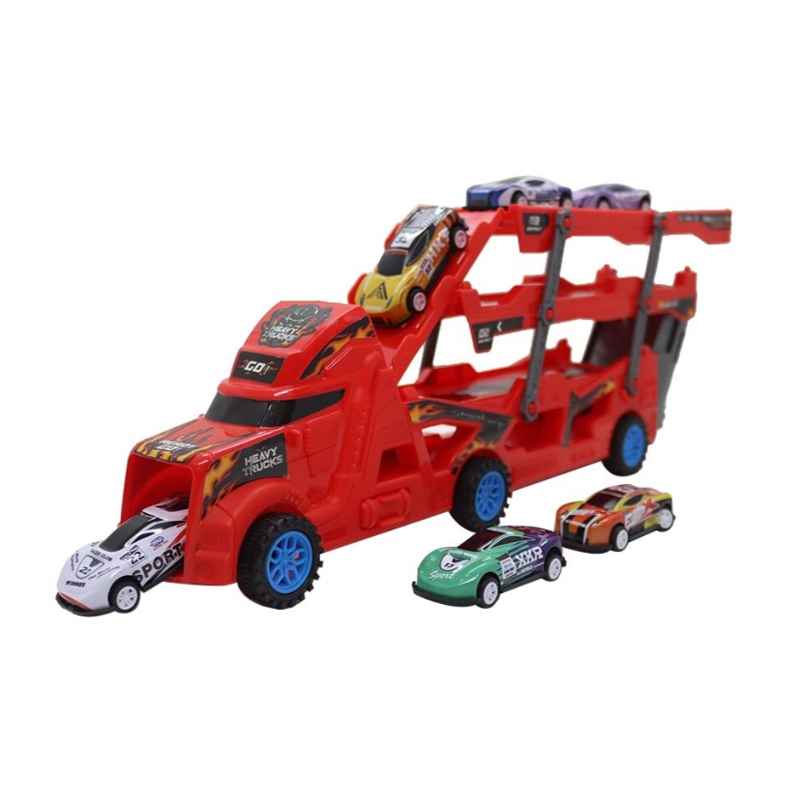 Caminhão Cegonha com 6 Carrinhos Fricção - Shiny Toys