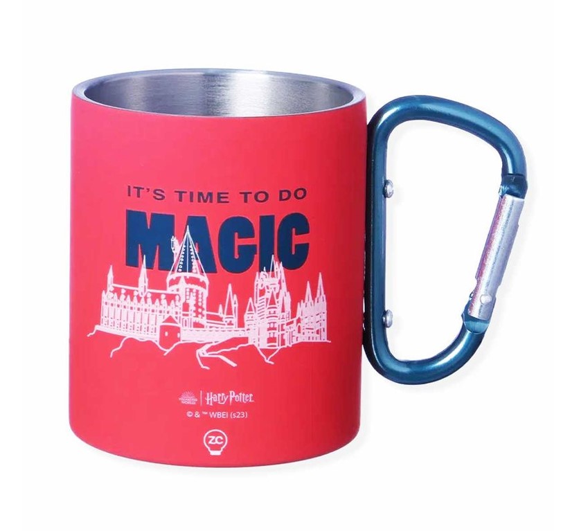 Caneca Mosquetão Hogwarts - Harry Potter - Aço Inox - Zona Criativa