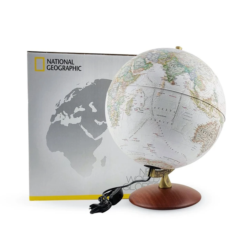 Globo Terrestre National Geographic com Luz Gold Executive
