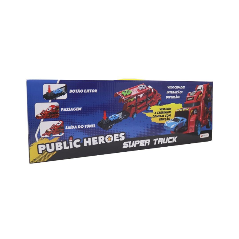 Caminhão Cegonha com 6 Carrinhos Fricção - Shiny Toys