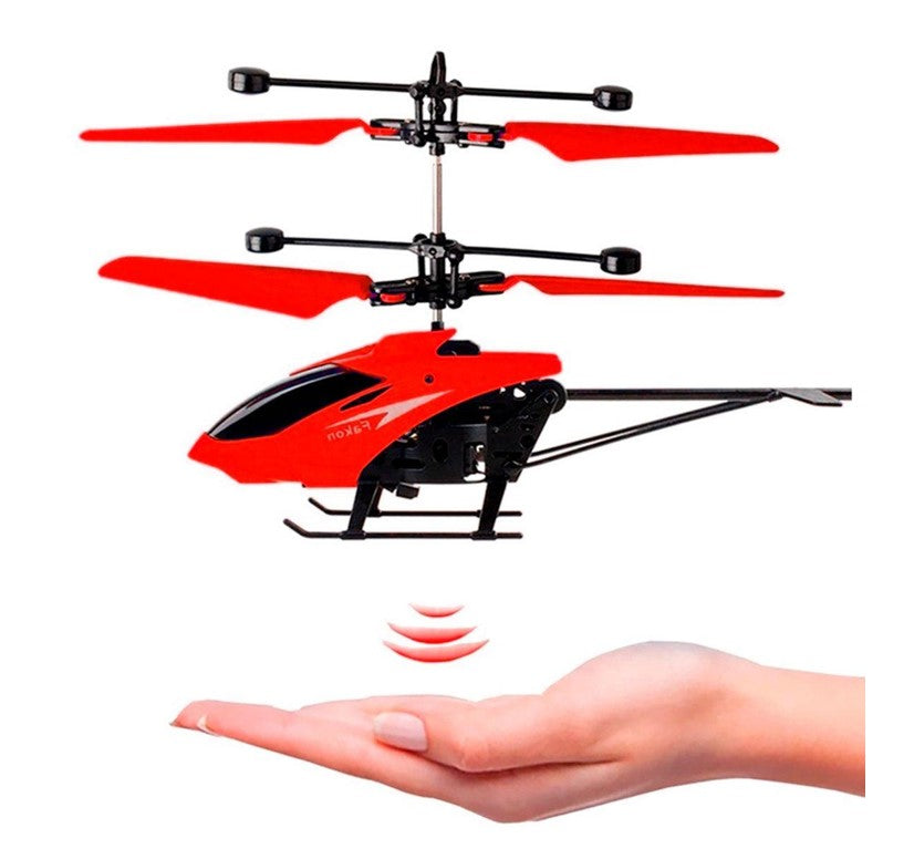 Helicóptero de Brinquedo com Sensor Recarregável Vermelho
