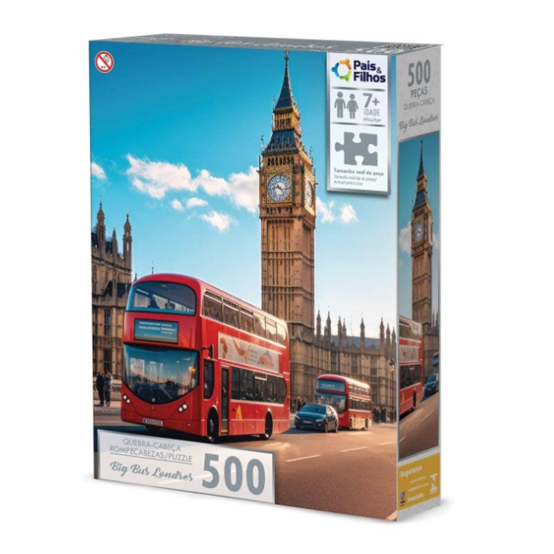 Quebra-Cabeça 500 peças Big Bus Londres - Pais & Filhos