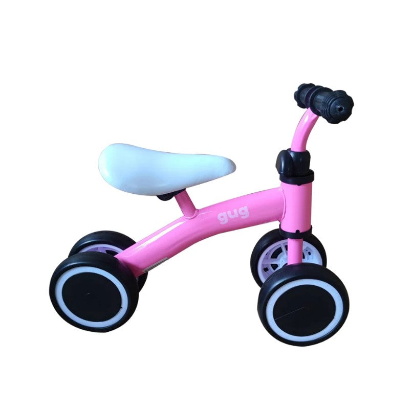 Bicicleta Equilibrio 4 Rodas Infantil Rosa - Gug