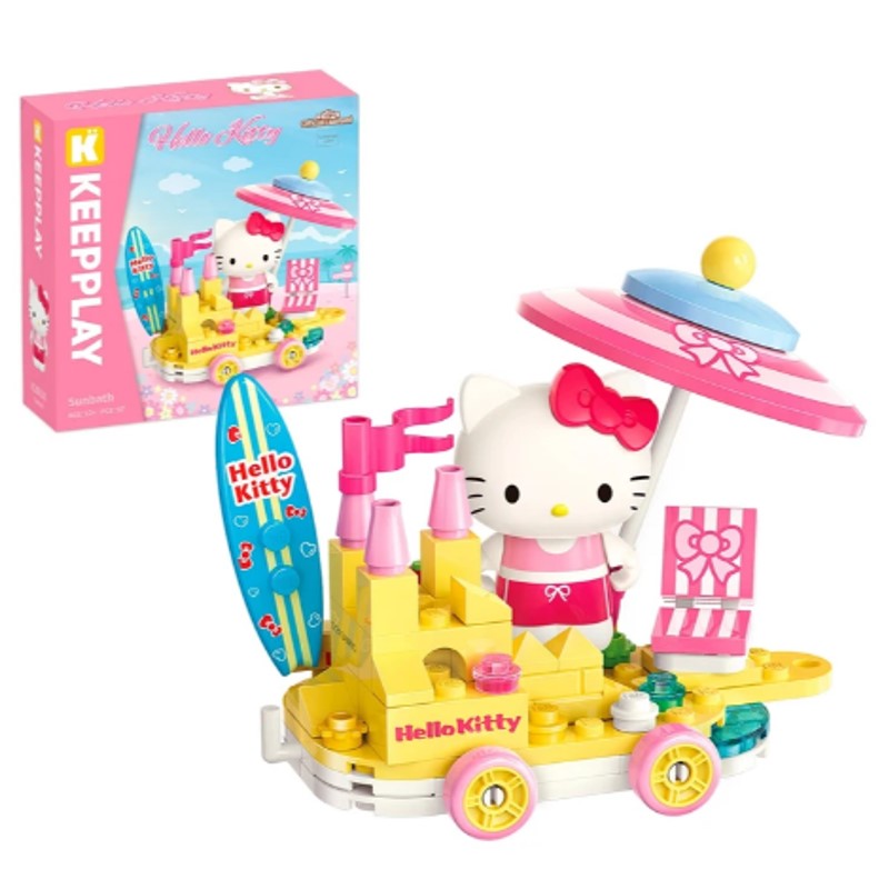 Bloco de Montar Banho de Sol Hello Kitty - KEEPPLAY