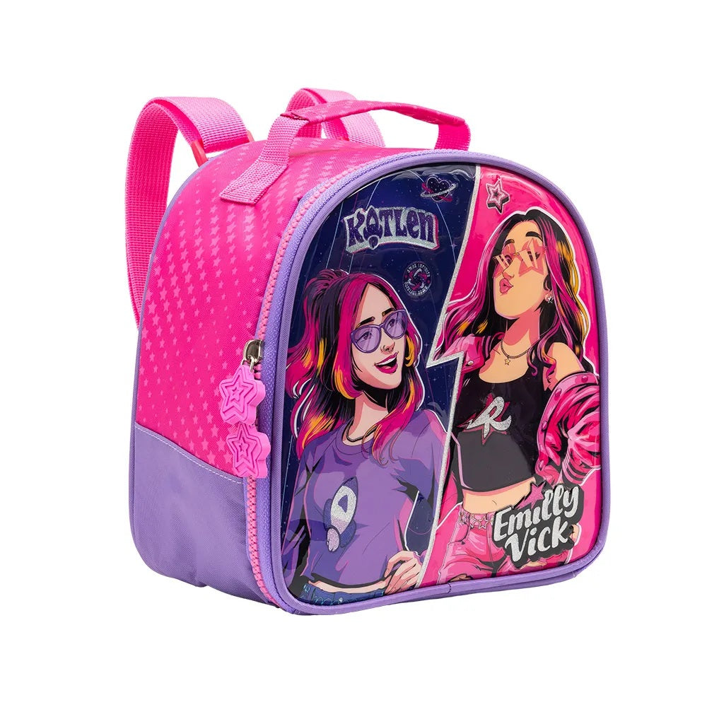 Kit Escolar Emilly Vick Xeryus 3 em 1: Mochila de Costas + Lancheira Térmica + Estojo Oficial