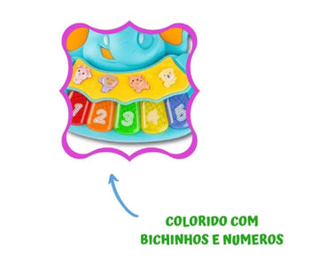 Teclado Infanti Elefante Musical Com Som