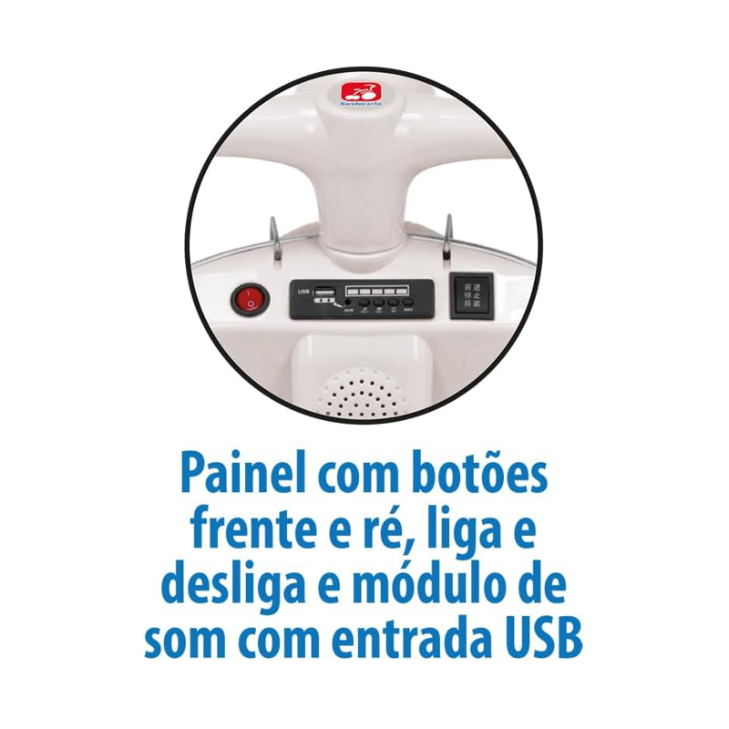 Lambreta Elétrica Banderetta 6v Branca - Bandeirante