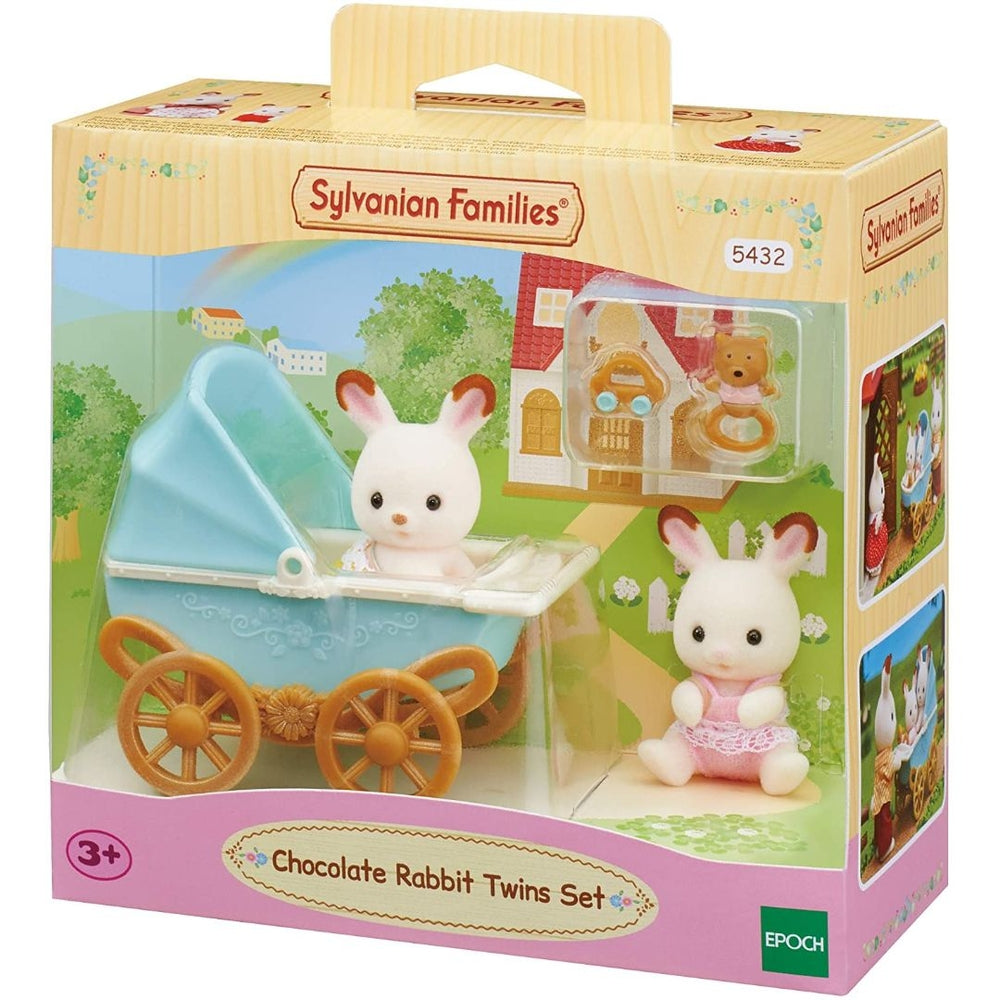 Sylvanian Families Gêmeos Coelho Chocolate e Carrinho de Bebê - Epoch