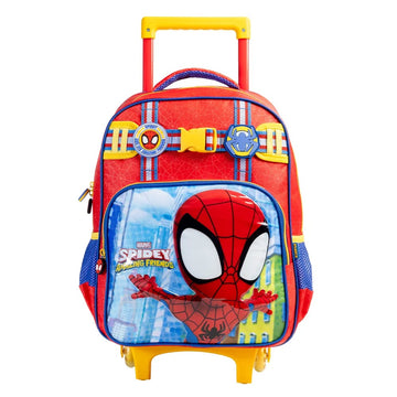 Mochila com Rodinhas Spidey Marvel 14 – perfeita para levar tudo com organização, conforto e o charme vibrante do universo do Spidey!