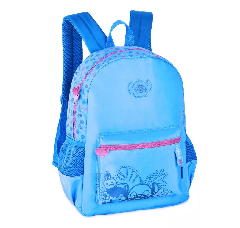 Kit Mochila de Costas Disney Stitch Tsum Tsum com Estojo