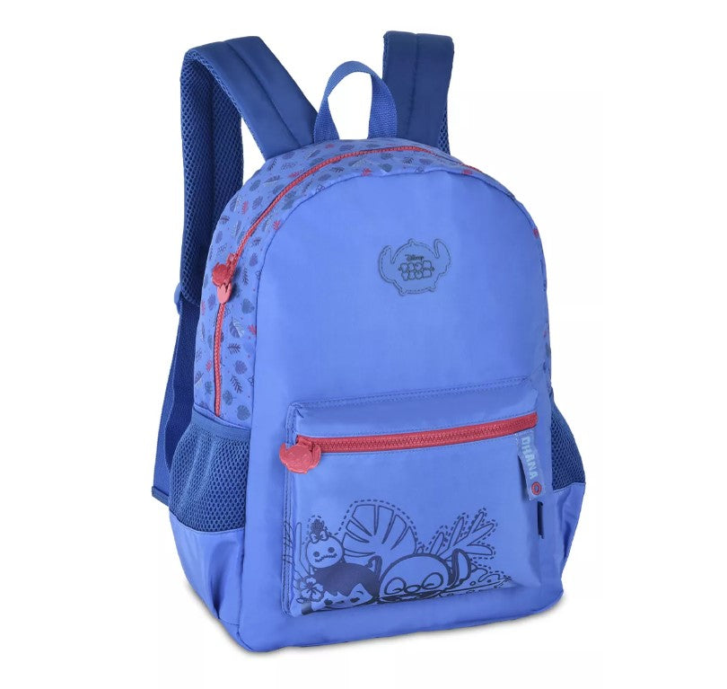 Kit Mochila de Costas Disney Stitch Tsum Tsum com Estojo