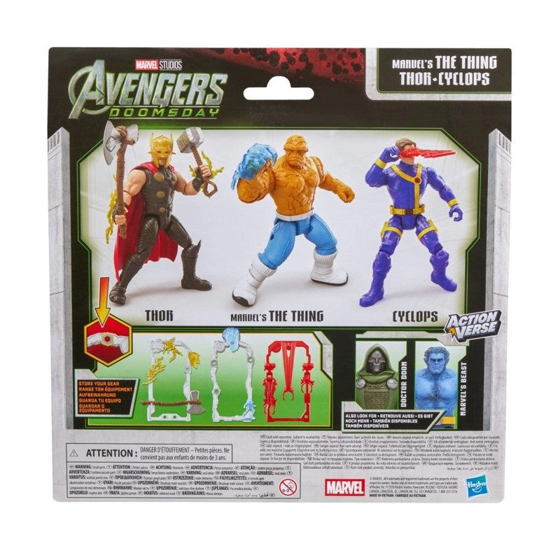 Marvel Avengers Doomsday ActionVerse Pack com 3 Figuras de Ação - Hasbro