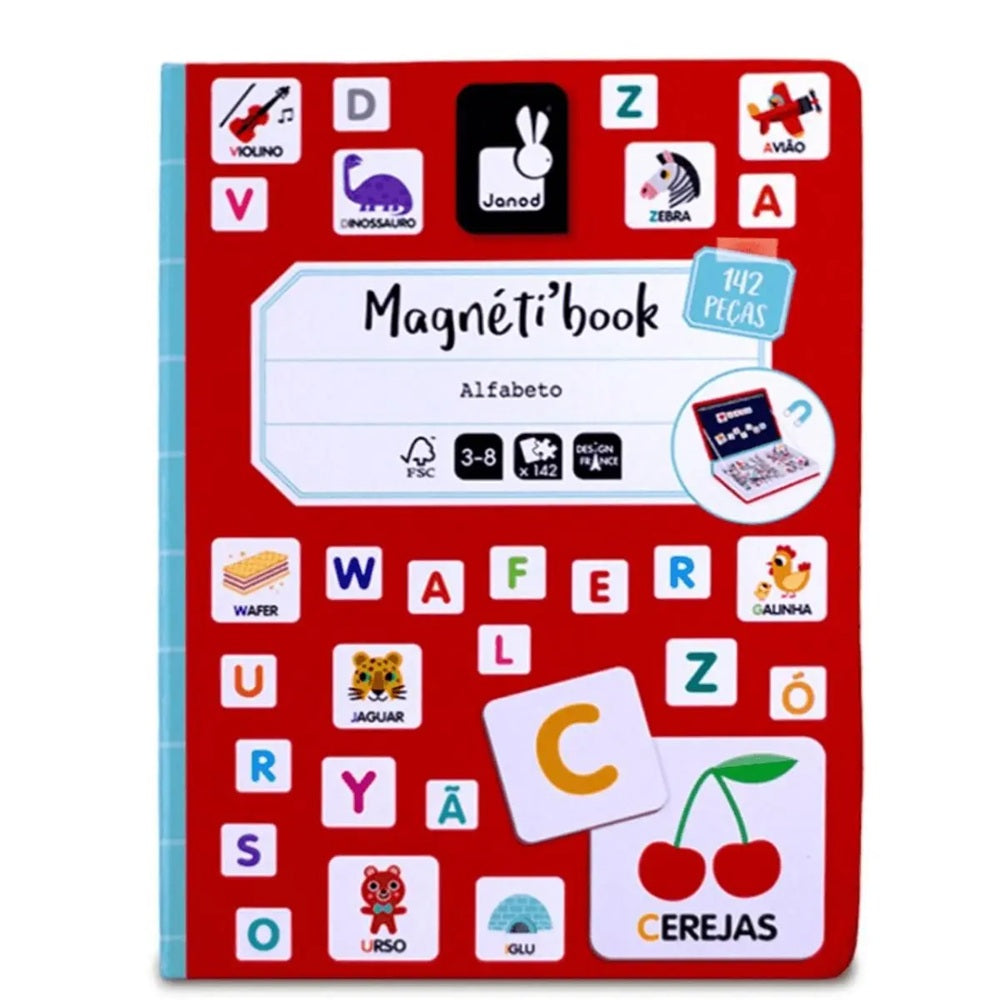 Livro Magnético Aprendendo o Alfabeto 142 Peças - Janod