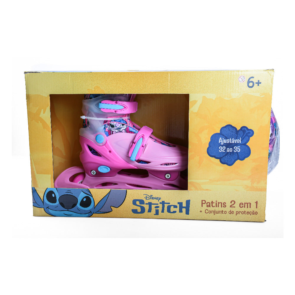 Kit Patins Stitch Angel Disney Rosa