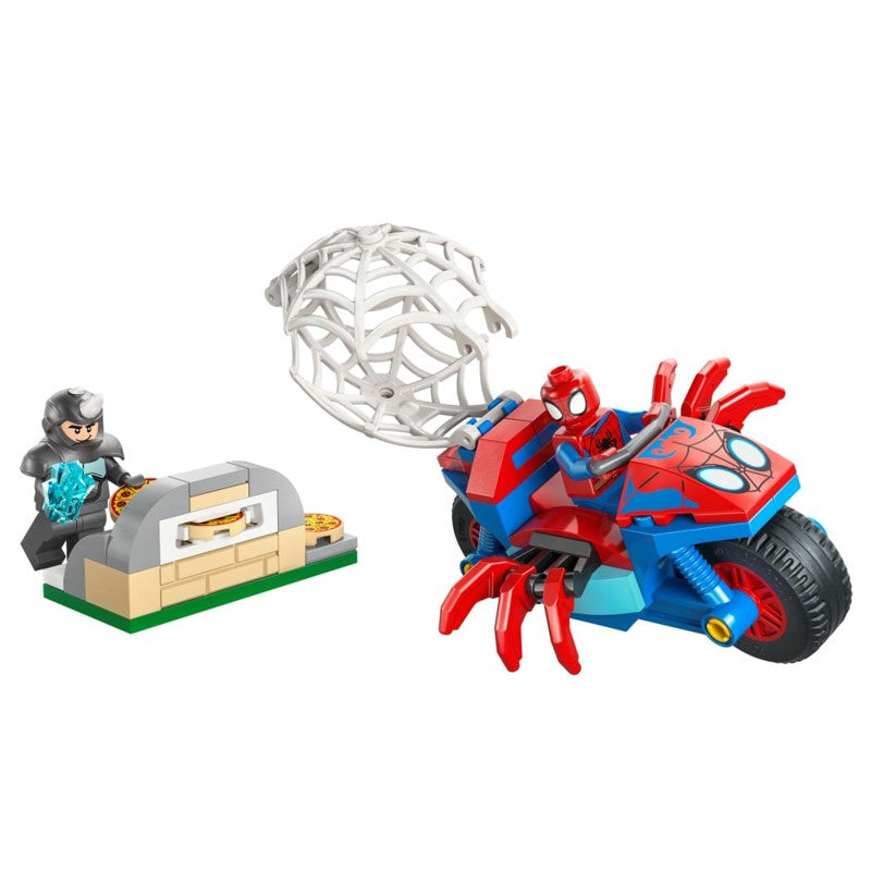 Lego Marvel Homem-Aranha em sua motocicleta vs Rino - 11206