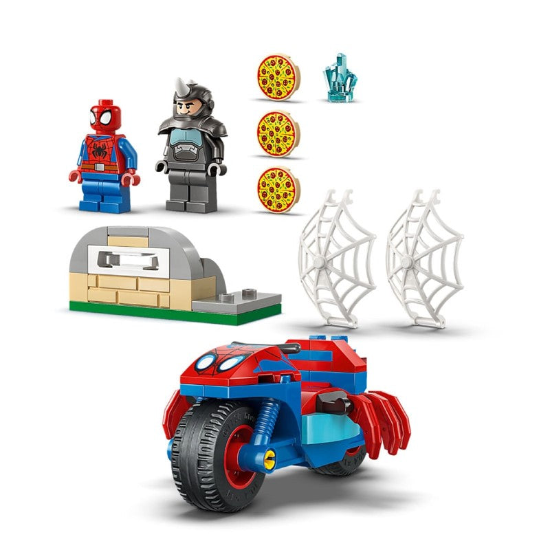 Lego Marvel Homem-Aranha em sua motocicleta vs Rino - 11206