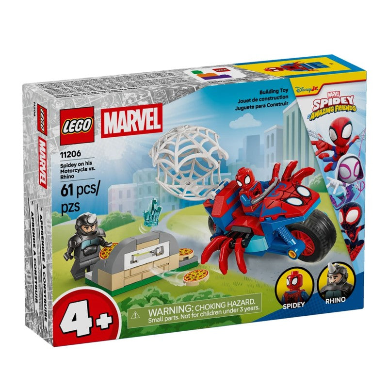Lego Marvel Homem-Aranha em sua motocicleta vs Rino - 11206