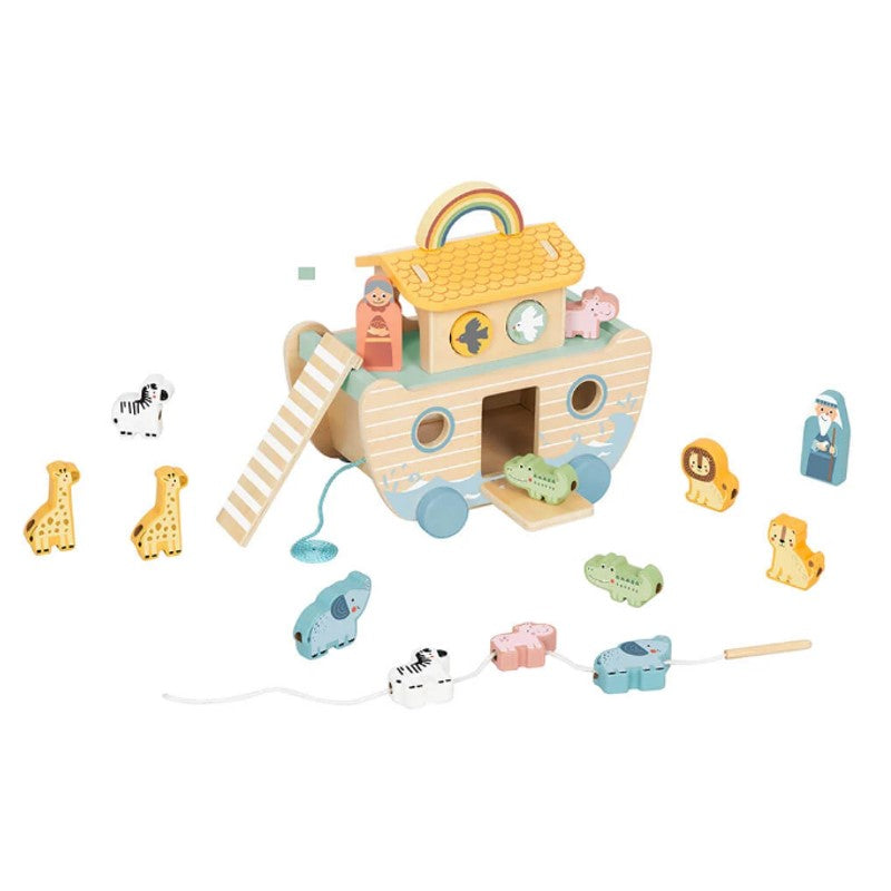 Arca de Noé Brinquedo de Madeira Didático - Tooky Toy