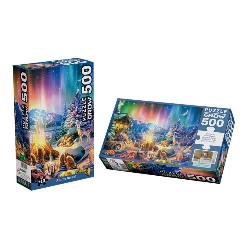 Quebra-cabeça 500 peças Aurora Boreal - GROW