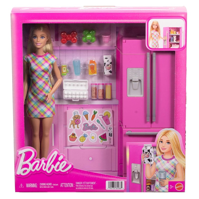 Barbie com Geladeira e Acessórios - Mattel