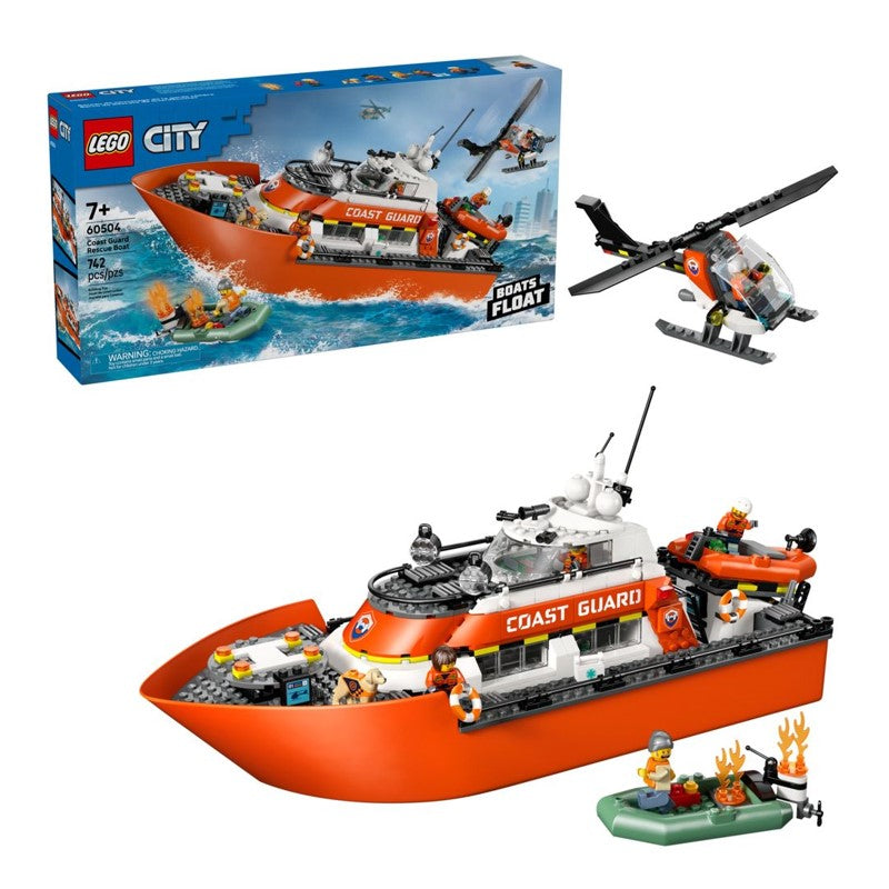 Lego City Barco e Helicóptero de resgate da Guarda Costeira - 60504