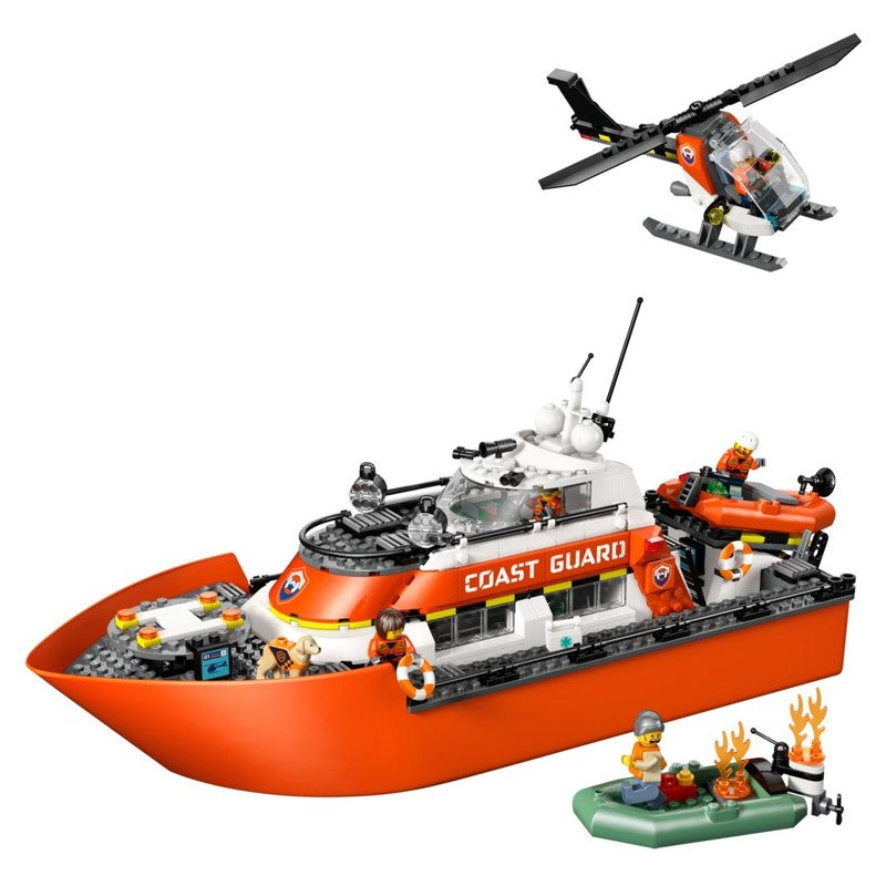 Lego City Barco e Helicóptero de resgate da Guarda Costeira - 60504