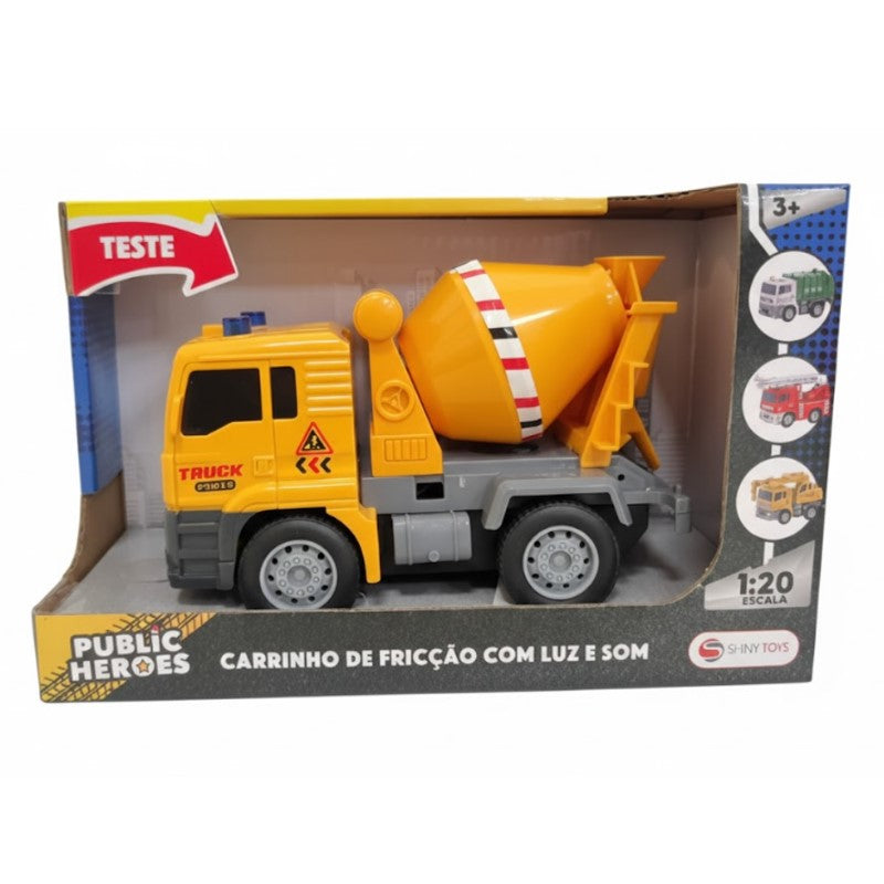 Caminhão Construtor Betoneira com luz e som - SHINY TOYS
