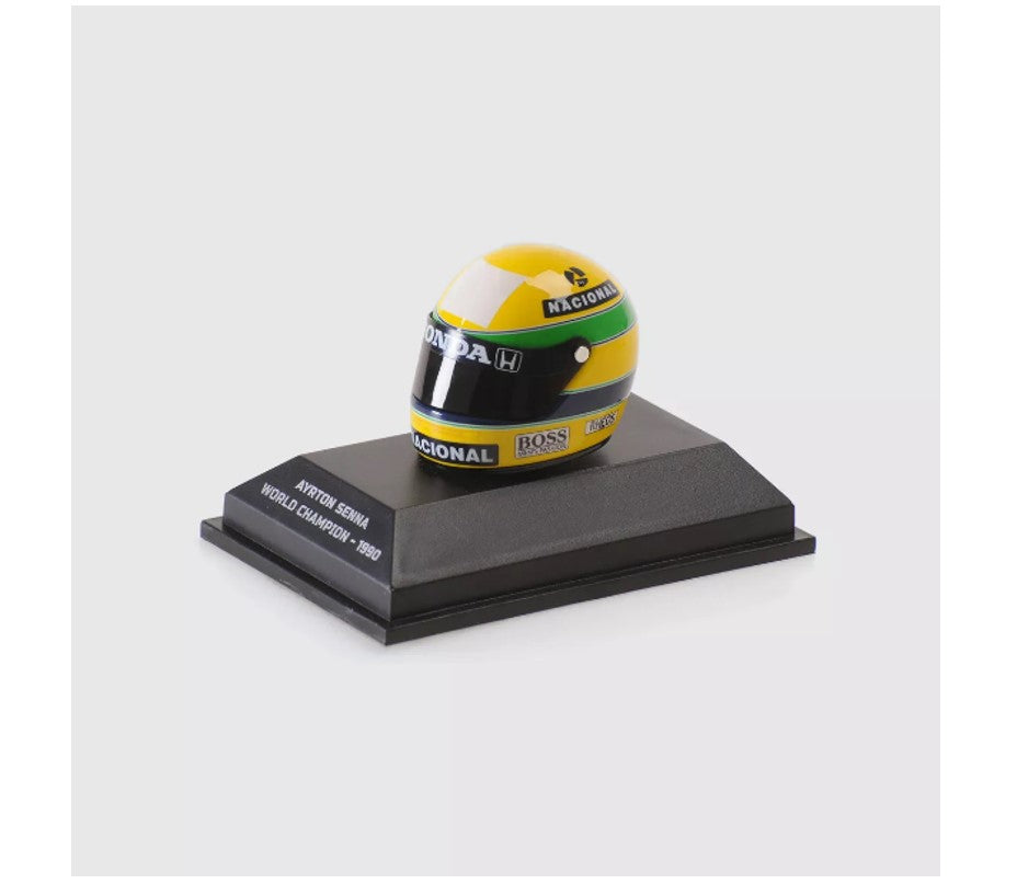 Miniatura F1 Capacete Ayrton Senna Bi Campeao 1990 1/8