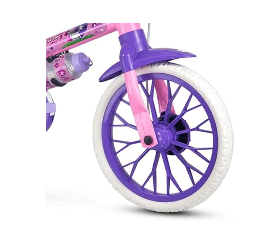 Bicicleta Aro 12 Infantil Rosa Com Rodinhas Cat - Nathor