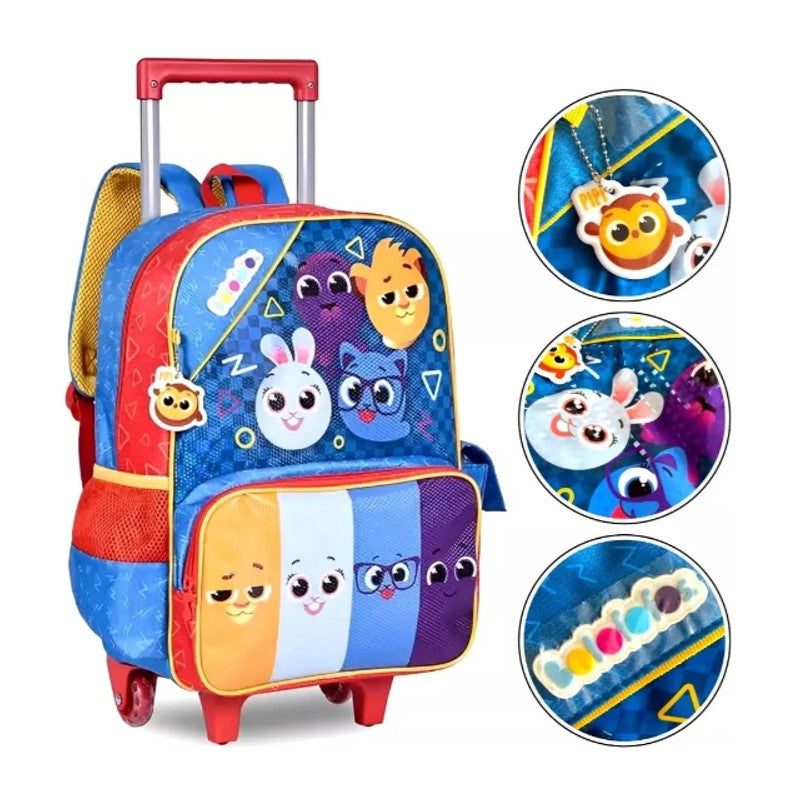 Mochila Rodinhas Bolofofos Escolar Infantil - Clio