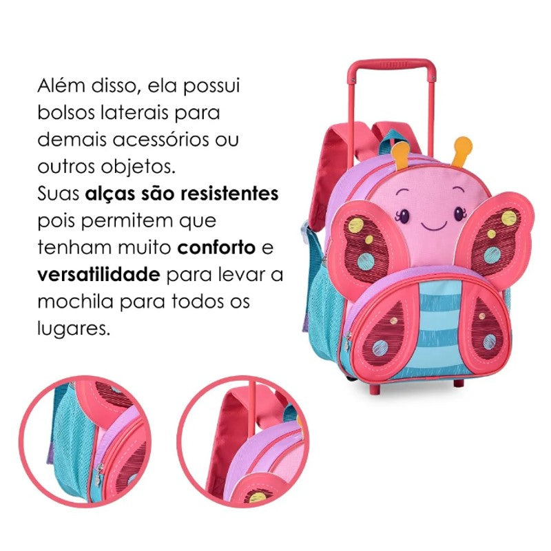 Mochila De Rodinha Infantil Clio Pets Escola - Clio