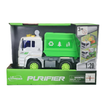 Caminhão de Lixo com  Fricção Som e Luz 1:20 - Brink Center