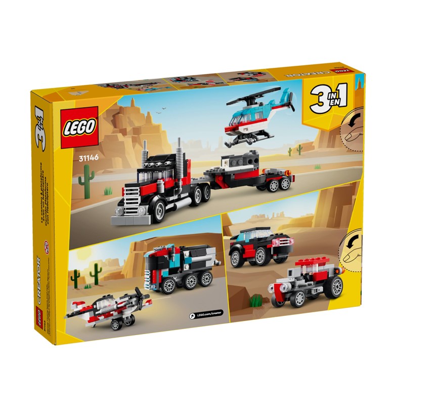 Lego Creator Caminhão Plataforma Com Helicóptero - 31146 – Brink