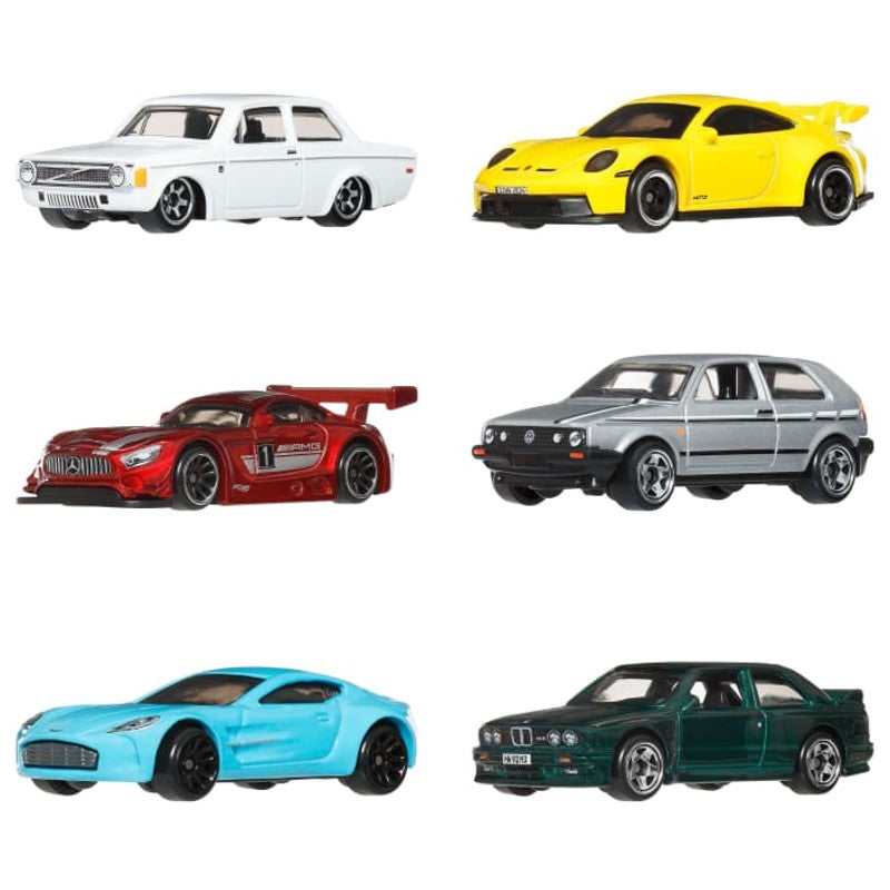 Conjunto 6 carrinhos Hot Wheels Silver Series Euro Style 1:64 - Mattel