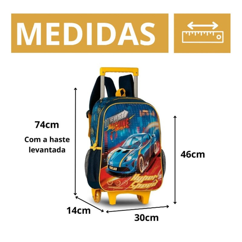 Mochila Infantil De Rodinhas Carros - Clio