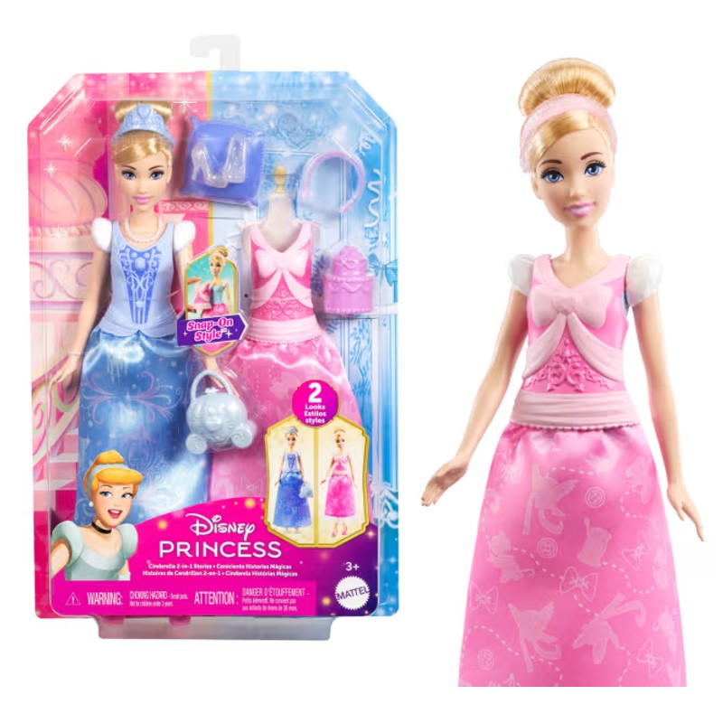 Boneca Cinderela Fashion 2 Em 1 Princesa - Mattel