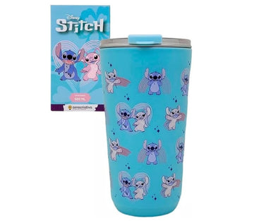 Copo Sky Stitch E Angel Namorados 500ml - Zona Criativa