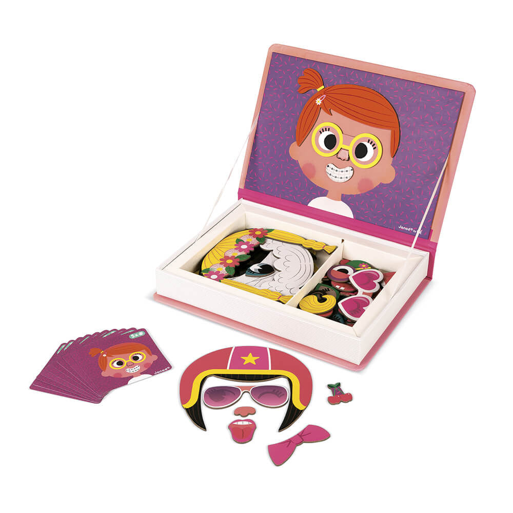 Livro Magnético Crazy Faces 65 Peças - Janod