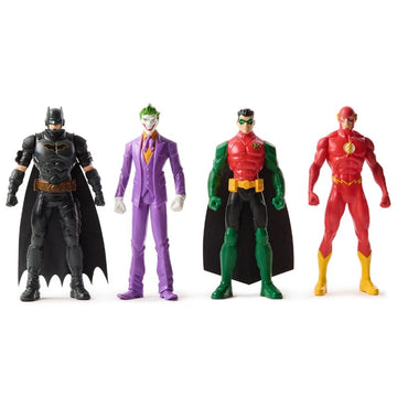 4 Bonecos Coringa, Robin, Batman E Flash De 15Cm - Sunny