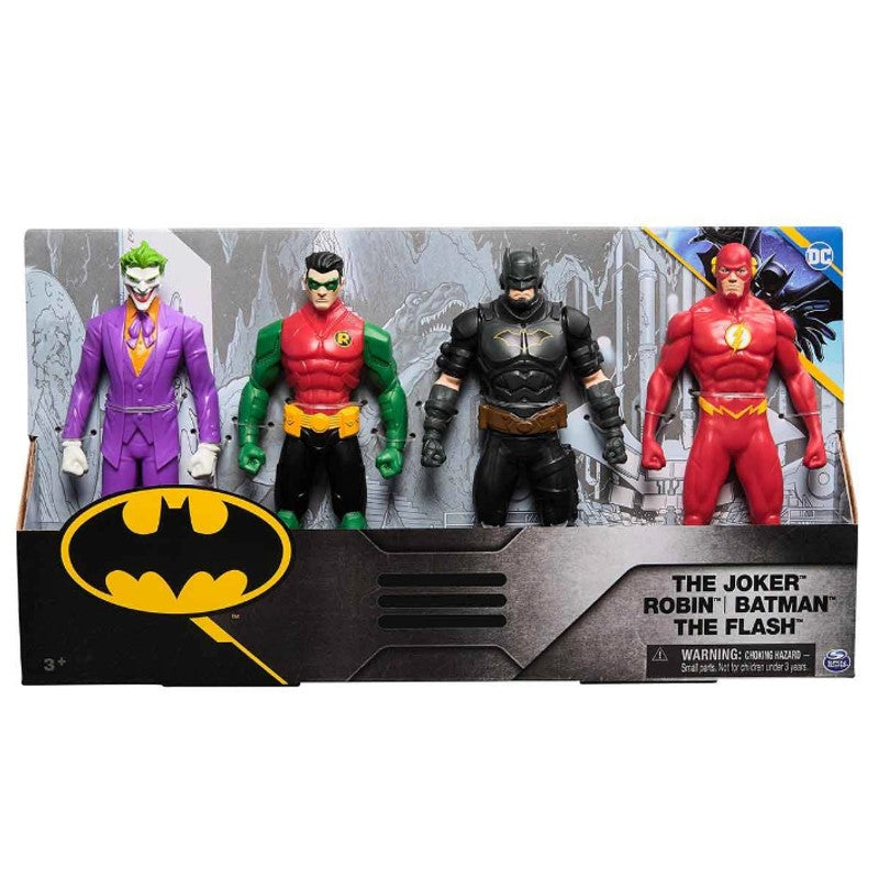 4 Bonecos Coringa, Robin, Batman E Flash De 15Cm - Sunny